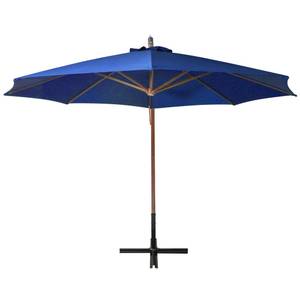 Parasol suspendu 3005780 Bleu - Métal - Bois massif - 350 x 290 x 350 cm