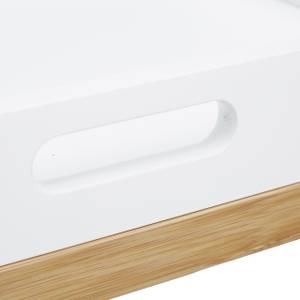 Küchenregal Bambus mit Tablett Braun - Weiß - Bambus - Holzwerkstoff - 43 x 70 x 33 cm