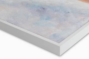 Tableau peint New Sunrise of Life Bleu - Rose foncé - Bois massif - Textile - 120 x 60 x 4 cm