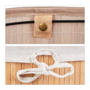 Panier linge en bambou ovale Blanc crème - Marron clair