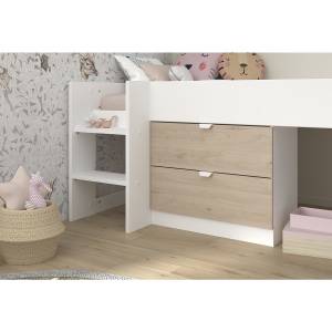 Halbhochbett Tobo Beige - Holzwerkstoff - 184 x 78 x 205 cm