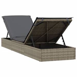 Sonnenliege 3000269-2 Grau - Metall - Kunststoff - Polyrattan - 201 x 62 x 55 cm