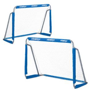 Fußballtor 2er Set blau Blau - Grau - Weiß - Metall - Textil - 150 x 110 x 75 cm