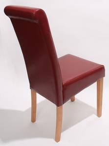 Chaise capitonnée Novara II (lot de 2) Rouge - Marron