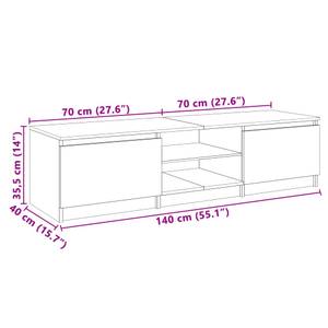 TV-Schrank 3009188 Hellgrau - 40 x 140 cm