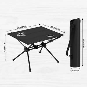 Campingtisch Pia Schwarz - Metall - Textil - 63 x 43 x 56 cm