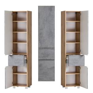 Badmöbel Set VASTO-CONCRETE (6-tlg.) Braun - Holzwerkstoff - 80 x 200 x 47 cm