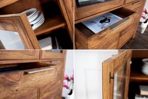Highboard PURE 140cm natur Sheeshamholz Braun - Massivholz - Holzart/Dekor - 120 x 140 x 35 cm