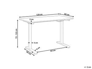 Table à hauteur ajustable GRIFTON Blanc - Métal - 120 x 72 x 60 cm