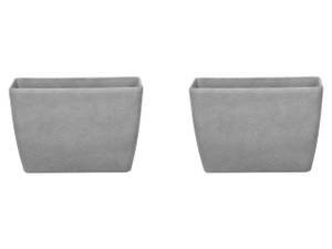 Cache-pot d'extérieur BARIS Gris - Gris lumineux - Diamètre : 27 cm - Lot de 2