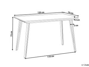 Table de salle à manger GREYTON Argenté - Blanc - Bois manufacturé - 70 x 75 x 120 cm