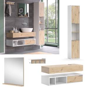 Badmöbel-Set Henri 40854 Braun - Weiß - Holzwerkstoff - 100 x 20 x 40 cm