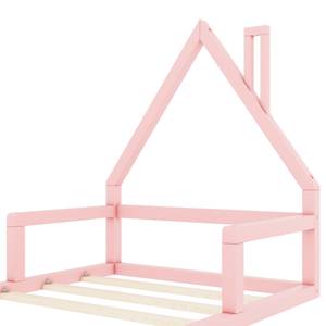 Kinderbett Julian Pink - Holzwerkstoff - Massivholz - 107 x 107 x 209 cm