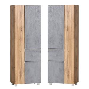 Badmöbel Set VASTO-CONCRETE (3-tlg.) Braun - Holzwerkstoff - 185 x 200 x 47 cm