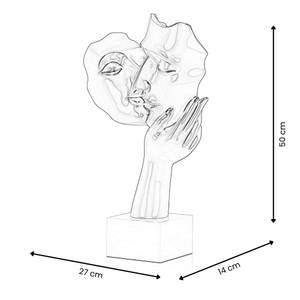 Harz-Skulptur Kuss zwischen Liebenden Weiß