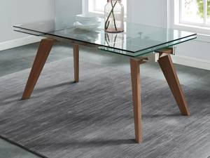 Ausziehbarer Tisch ALTAMIRA Braun - Glas - 90 x 75 x 240 cm