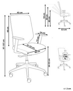 Chaise de bureau VIRTUOSO Noir - Gris - Rouge