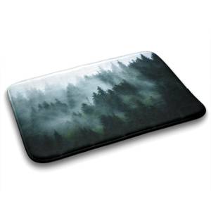 Badteppich Wald-Nebel Schwarz - Textil - 75 x 45 x 75 cm