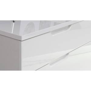 Bahut buffet blanc laqué 2 portes PURE Blanc - Cuir synthétique - 165 x 85 x 34 cm