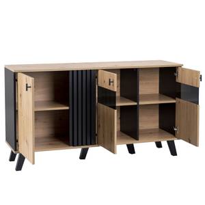 Sideboard Cronus Ⅶ Braun - Holzwerkstoff - Metall - Massivholz - Holzart/Dekor - 41 x 78 x 140 cm