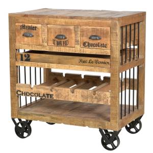 RUSTIC Wein-Kommode Braun - Massivholz - Holzart/Dekor - 78 x 87 x 48 cm