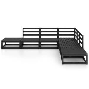 Garten-Lounge-Set (7-teilig) 3009916 Schwarz - Massivholz - Holzart/Dekor - 70 x 30 x 70 cm