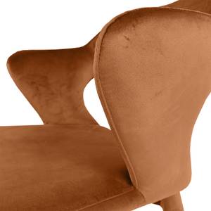 Chaise velours orange accoudoirs - SWEET Orange