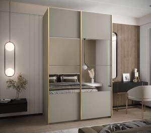 SCHWEBETÜRENSCHRANK LUX Beige - Gold - Breite: 160 cm