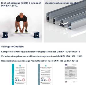 Dusch-Schiebetür 3 teilige Nischentür Breite: 100 cm