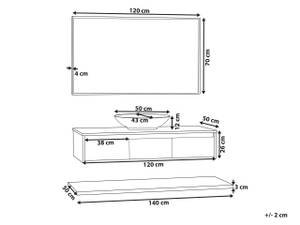 Badezimmerschrank ZARAGOZA Schwarz - Braun - Grün - Holzwerkstoff - 140 x 26 x 50 cm