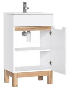 Armoire sous lavabos BALI CUW40 1D Blanc - Bois manufacturé - Matière plastique - 40 x 84 x 41 cm