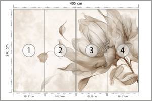 Fototapete Blume Pflanze Natur Beige - Braun - Grau - Papier - Textil - 405 x 270 x 270 cm