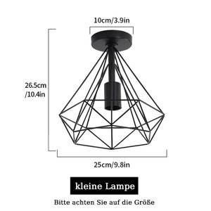 LED-Deckenleuchte Form Diamant A Schwarz - Metall - 24 x 25 x 24 cm