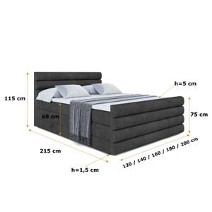 Boxspringbett CELESTIA-Z KING Schwarz - Breite: 200 cm