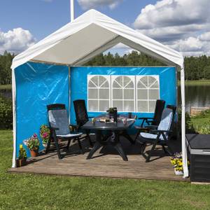 Pavillon Seitenwand 2er Set hellblau Blau - Weiß - Kunststoff - 300 x 200 x 1 cm