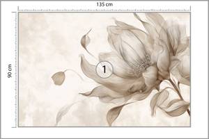 Fototapete Blume Pflanze Natur Beige - Braun - Grau - Papier - Textil - 135 x 90 x 90 cm