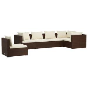 Garten-Lounge-Set (6-teilig) 3013636-3 Braun - Creme - Weiß