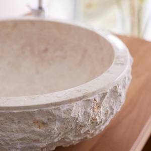 Waschbecken Scrula Beige - Stein - 45 x 45 x 17 cm