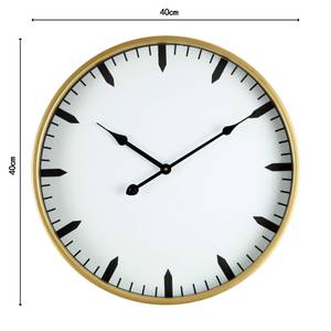 Horloge murale Harissa Blanc - En partie en bois massif - 6 x 40 x 40 cm