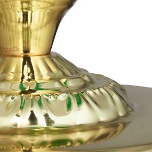 Bankerlampe mit Zugschalter Schwarz - Gold - Grün - Glas - Metall - 23 x 31 x 19 cm