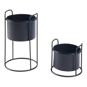 Pflanzenständer 2er Set Osen Schwarz - Metall - 24 x 40 x 24 cm