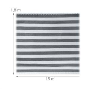 Zaunblende 1,8 m grau-weiß gestreift Breite: 1500 cm