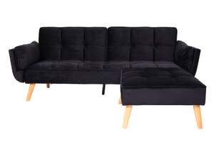 Schlafsofa K18 Schwarz - Textil - 218 x 80 x 175 cm