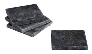 Untersetzer Marble 4er Set Grau - Naturfaser - 10 x 2 x 1 cm