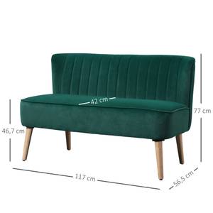 2-Sitzer Stoffsofa 833-524V05 Dunkelgrün