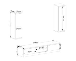 TV-Schrank K160 2T 1S CLP Eiche Sonoma Dekor