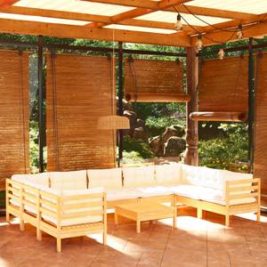 Salon de jardin Blanc - Bois massif - 64 x 29 x 64 cm