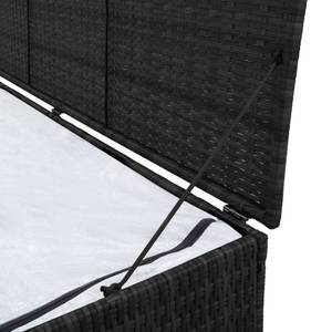 Garten-Aufbewahrungsbox Schwarz - Metall - Polyrattan - 150 x 60 x 150 cm