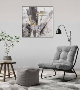 Acrylbild handgemalt Structural Movement Grau - Massivholz - Textil - 60 x 60 x 4 cm