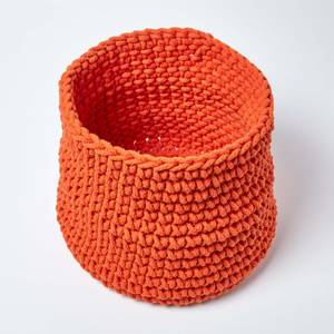 Gestrickter Aufbewahrungskorb runder Orange